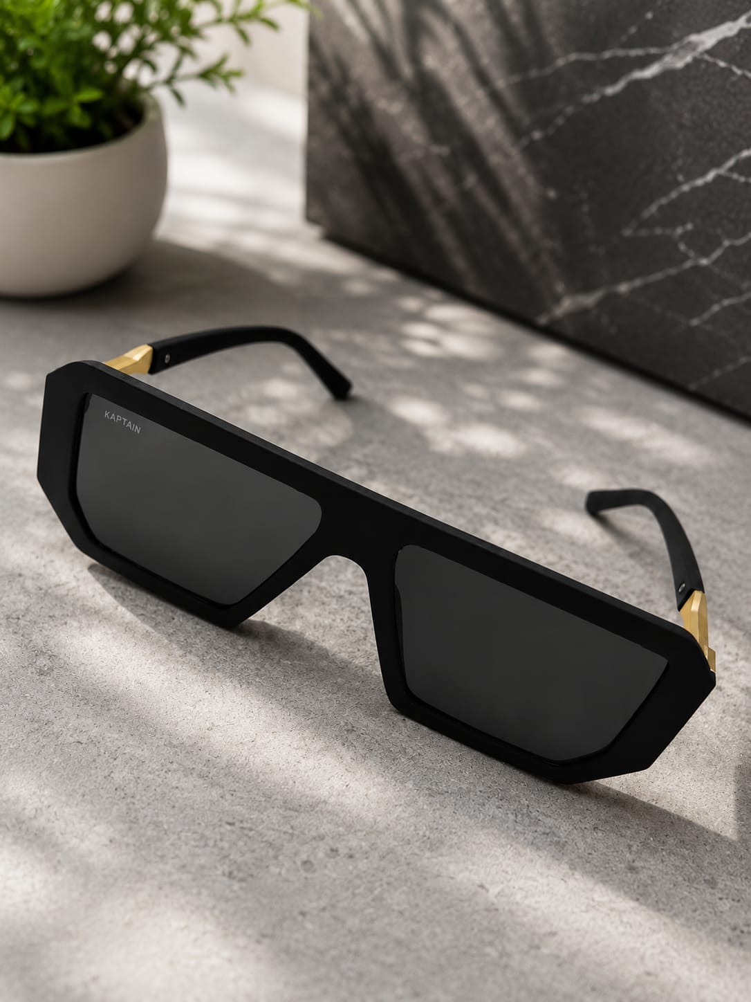 Midnight Edge Geometric Sunglasses