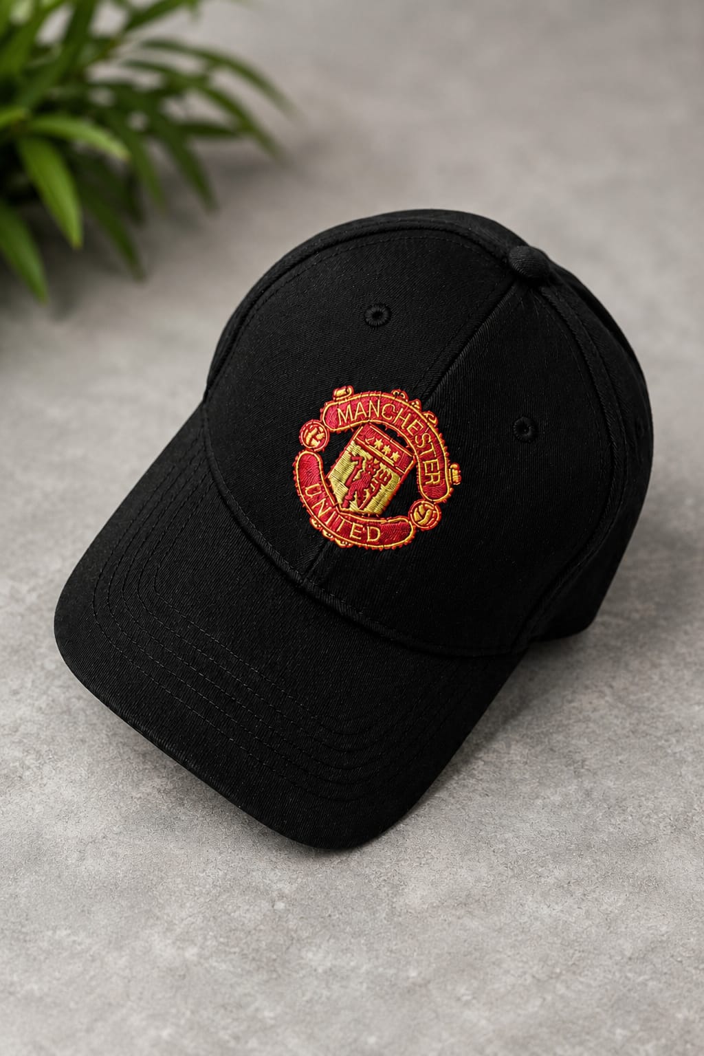 Manchester United Embroidered Black Baseball Cap