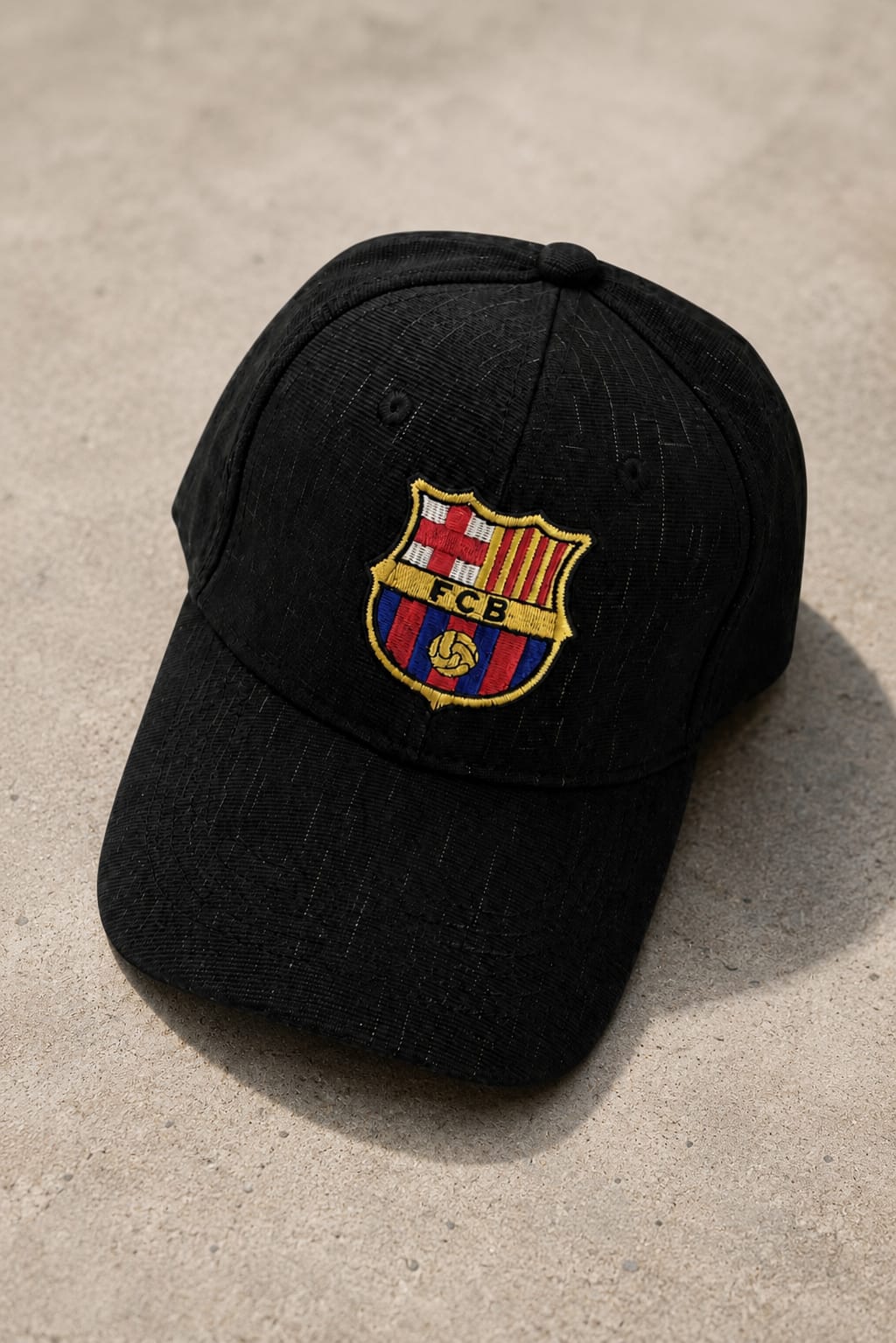 Barcelona Embroidered Black Baseball Cap
