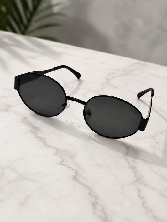Classic Black Oval Sunglasses